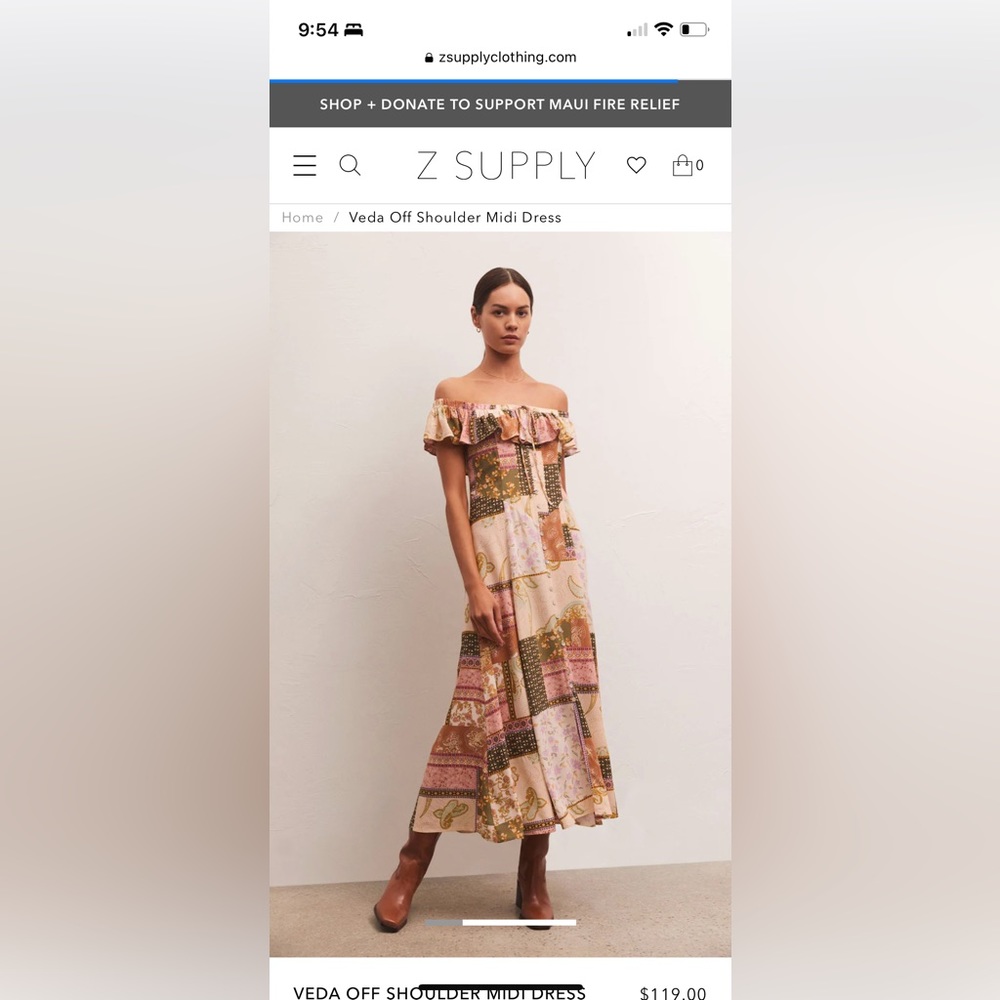 ZSupply Veda off shoulder Midi dress
